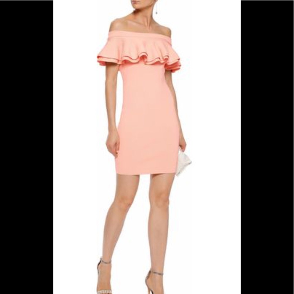 Off The Shoulder Ribbed Knit Mini Dress by Line